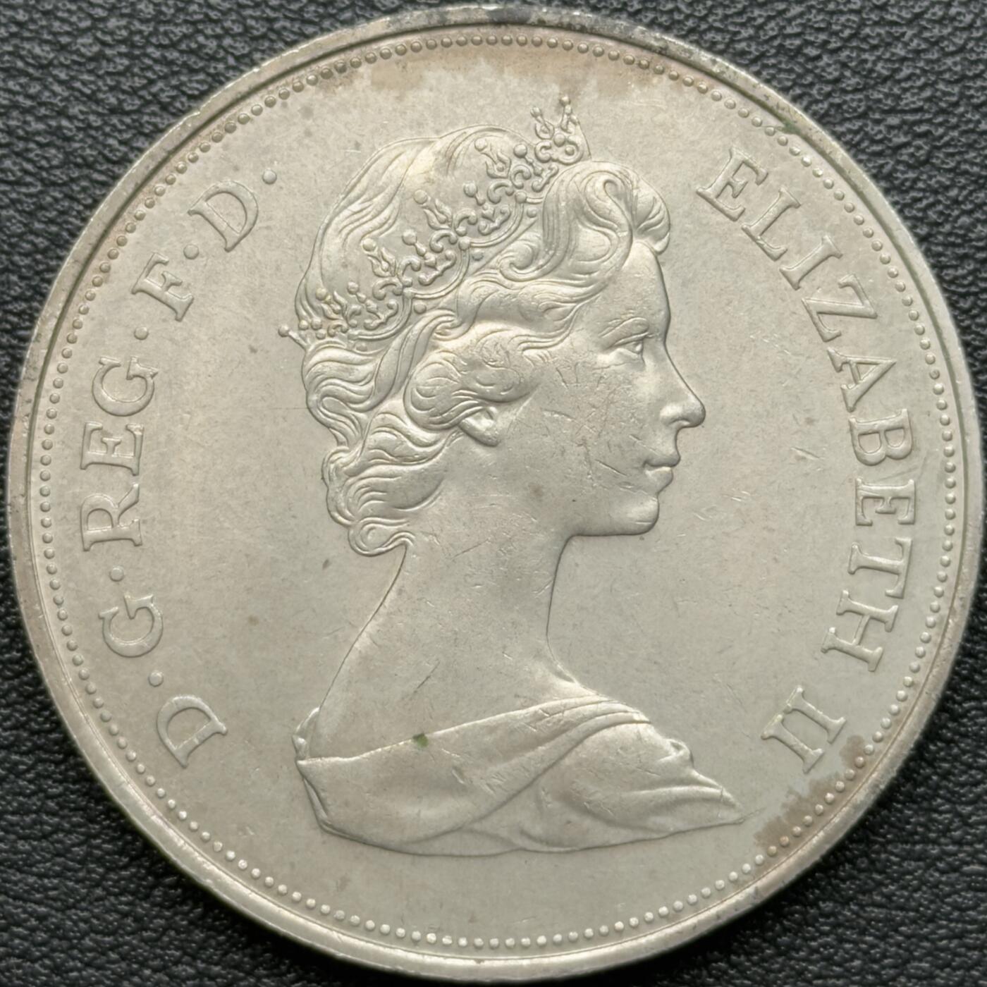 ＜星葵钱币社＞散币克朗场第68期·1月23日发货 英国1972年女王银婚25便士克朗型纪念币