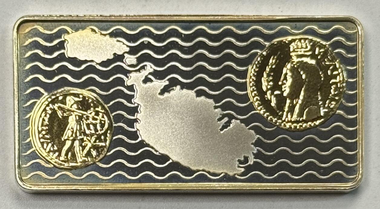 S&S Numismatic世界钱币-拍卖 第119期  马耳他2000年 千禧年 5里拉精制镀金长方形银币 15克925银