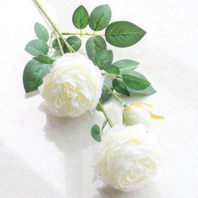 开心放漏，新年红包 - 3头牡丹仿真花婚庆装饰假花 人造牡丹花家居客厅装饰花