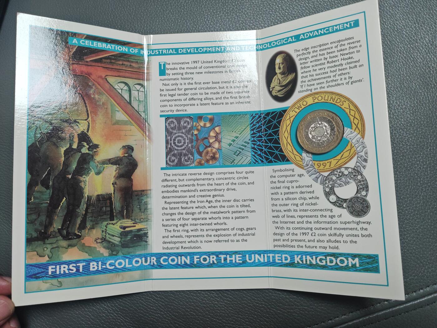 英国 1997年 2英磅 纪念币 工业革命 皇家币厂精装册