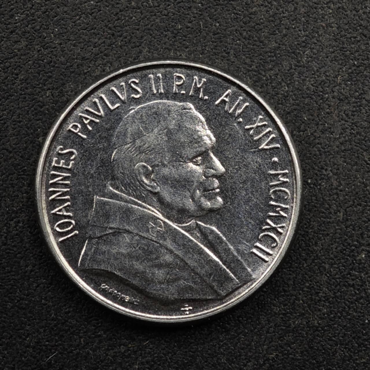 【淘币小摊】实时拍第八百五十拍   散币银币场   满百包邮可预留二周 每周一统一发货   梵蒂冈1992年50里拉