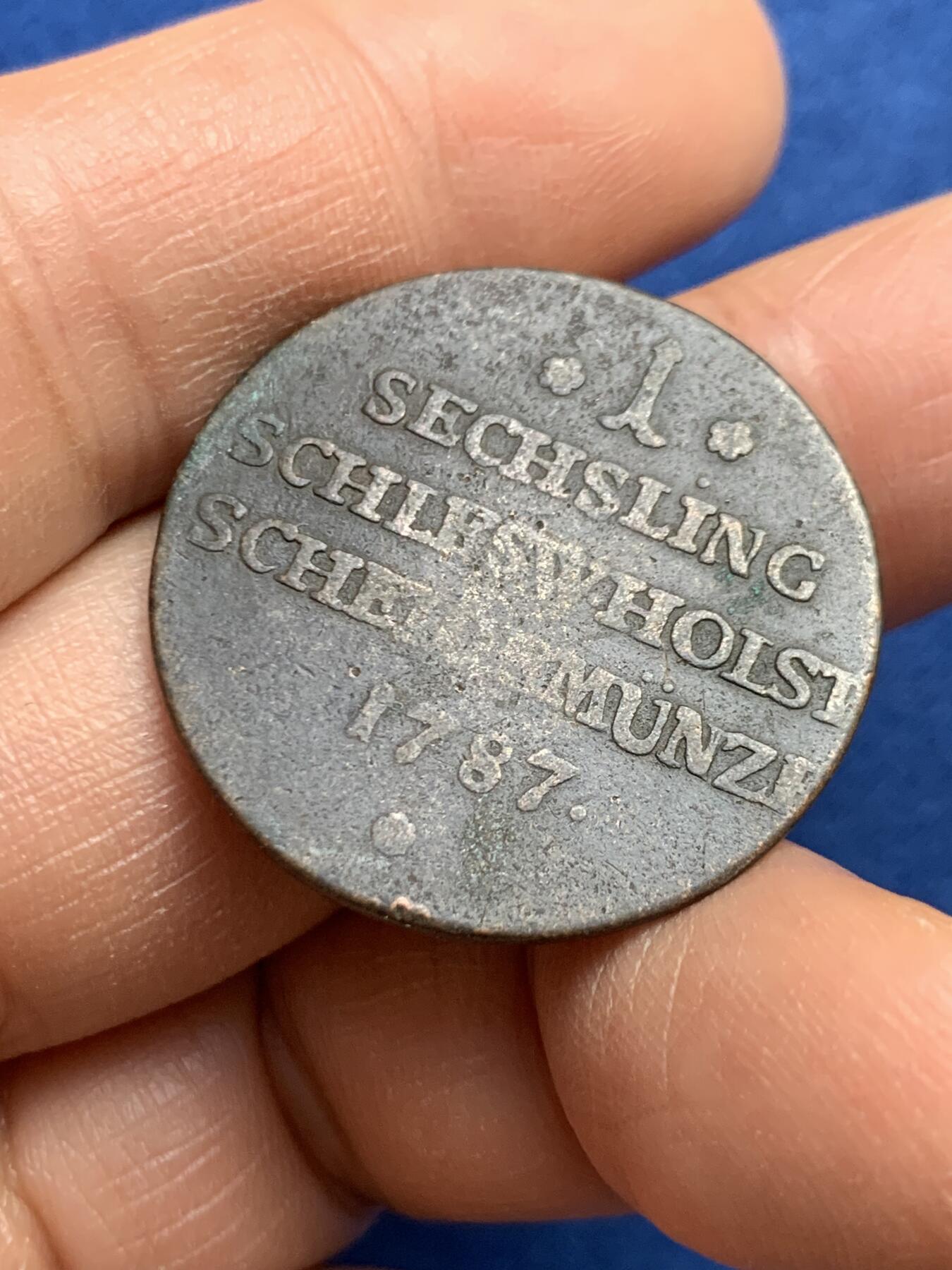 《竞宝斋》第459场 周日，周一，2场连拍 （全场包邮）欢迎送拍 1787年丹属石勒苏益格-荷尔斯泰因铜币