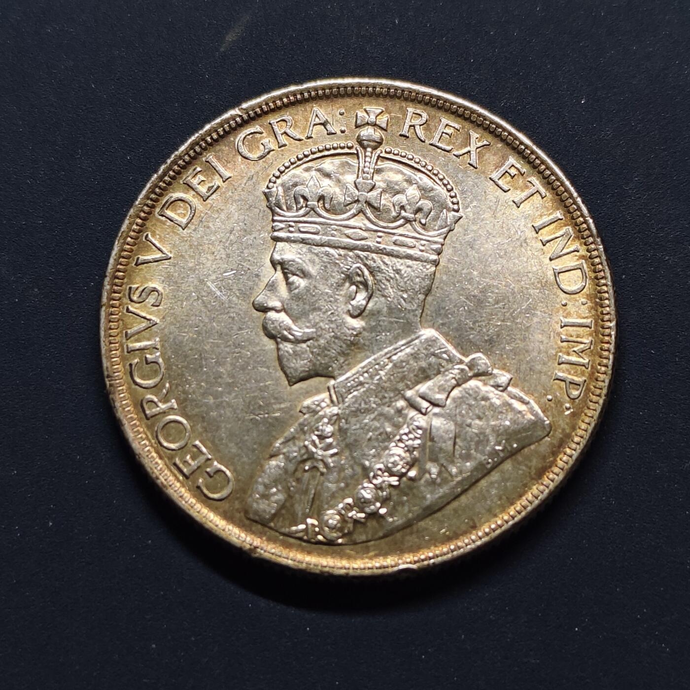 【全场包邮】纯粹捡漏拍497场-持续更新中 加拿大1936年乔治五世1元彩色包浆好品银币【36毫米23.33克80%】