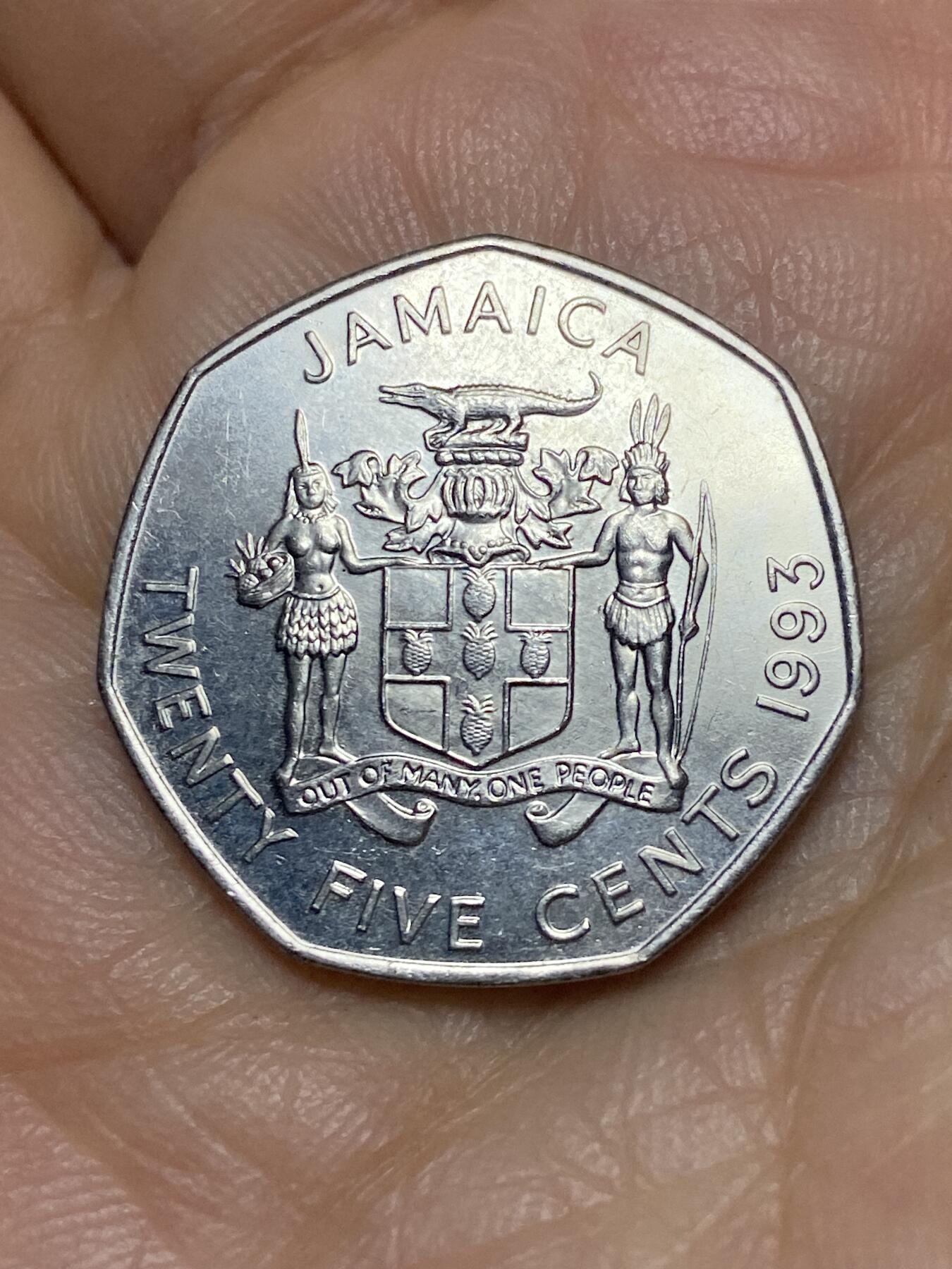 2026年第十一场(总第一百八十场）外国好品散币场(免佣金) 牙买加🇯🇲1993年25分(1990–至今第一版，镀镍钢材质版)