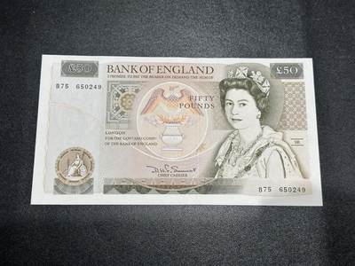 《外钞收藏家》第六百零三期（精选场）（本平台长期征集拍品、欢迎藏友们联系合作） - 英国D序列50镑 全新UNC