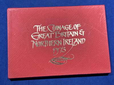《竞宝斋》第459场 周日，周一，2场连拍 （全场包邮）欢迎送拍 - 英国1973年精制套币 礼品原装6枚币和1枚章 细节见图