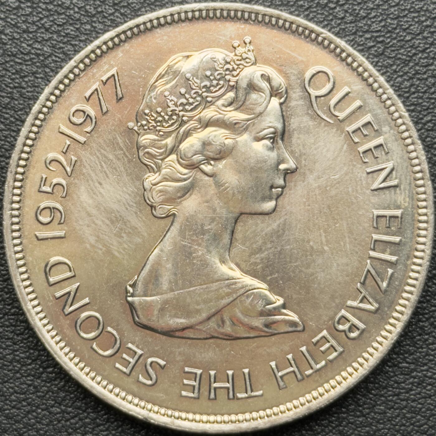 ＜星葵钱币社＞散币克朗场第68期·1月23日发货 直布罗陀1977年女王登基25周年25便士克朗型纪念币