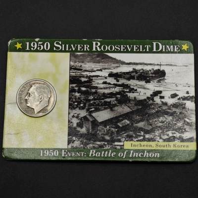 【淘币小摊】实时拍第八百五十拍   散币银币场   满百包邮可预留二周 每周一统一发货   - 美国1950年罗斯福10分银币2.5克900银参考银价48