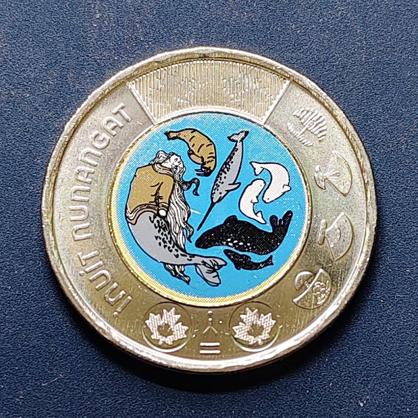 【全场包邮】纯粹捡漏拍496场-持续更新中 加拿大2024年2元因纽特努纳特彩色双色纪念币