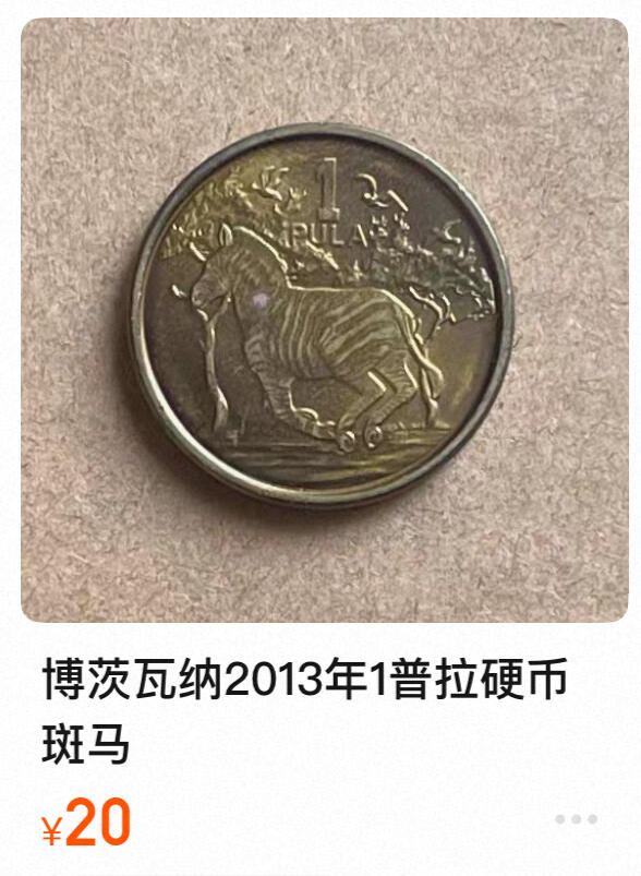 回流0120 博茨瓦纳2013年1普拉硬币 斑马🦓