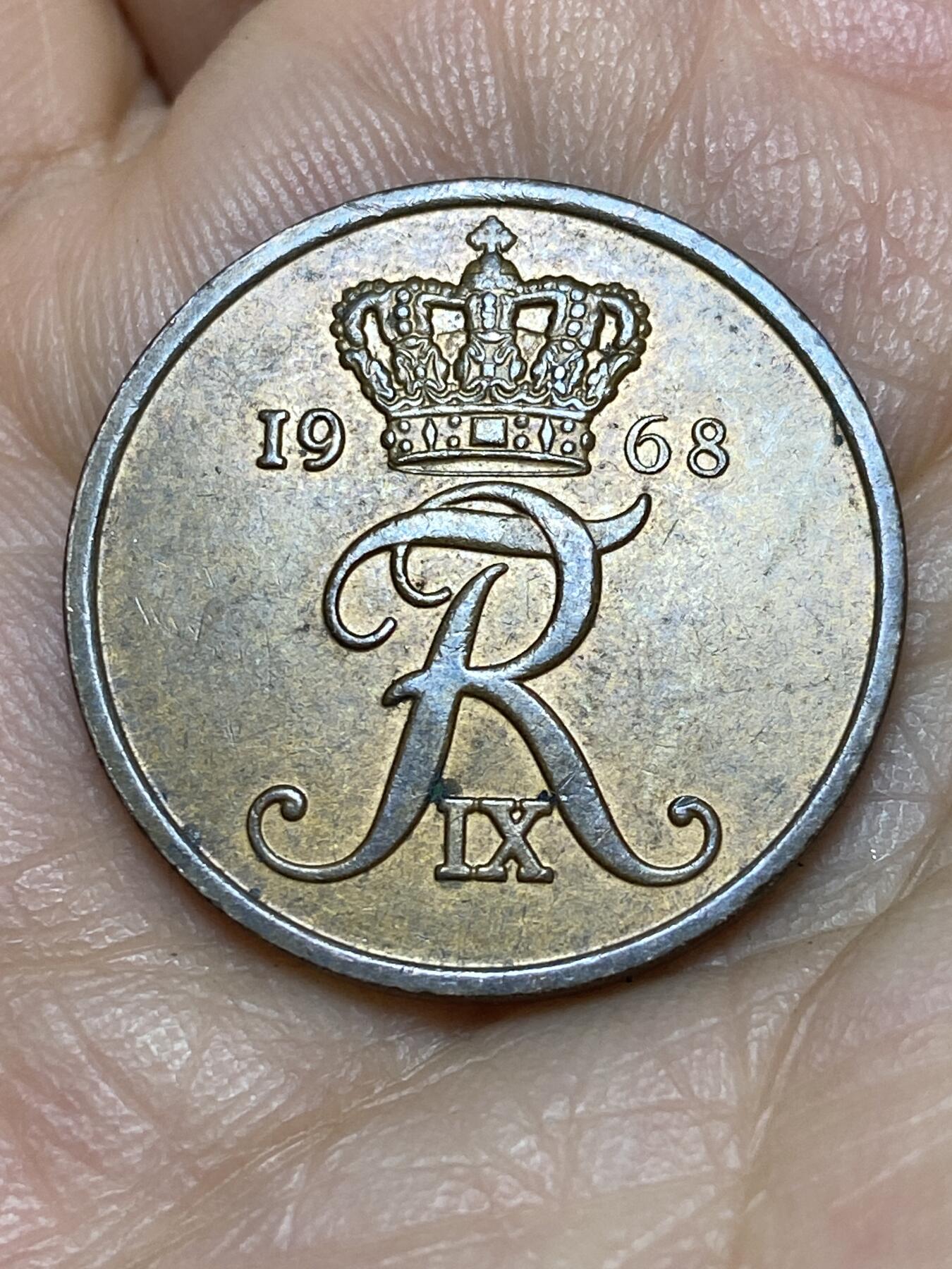 2026年第十一场(总第一百八十场）外国好品散币场(免佣金) 丹麦🇩🇰1968年5欧尔(弗雷德里克九世第三版，C; S版)