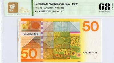 喜羊羊钱币收藏2026第14期(评级币场) - 	荷兰	P-96 1982年50盾			68E				4362857136			