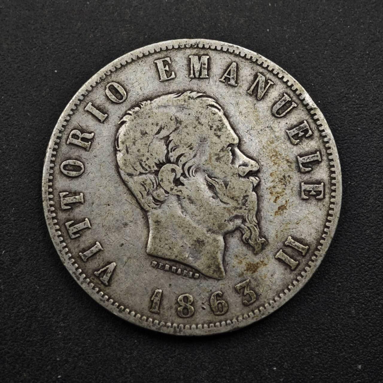 【淘币小摊】实时拍第八百五十拍   散币银币场   满百包邮可预留二周 每周一统一发货   意大利1863年2里拉银币