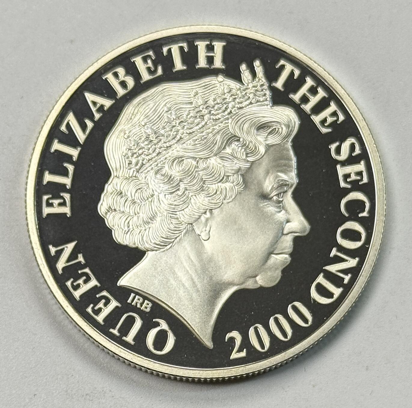 S&S Numismatic世界钱币-拍卖 第119期  泽西岛2000年 千禧年 5英镑精制纪念银币 28.28克925银