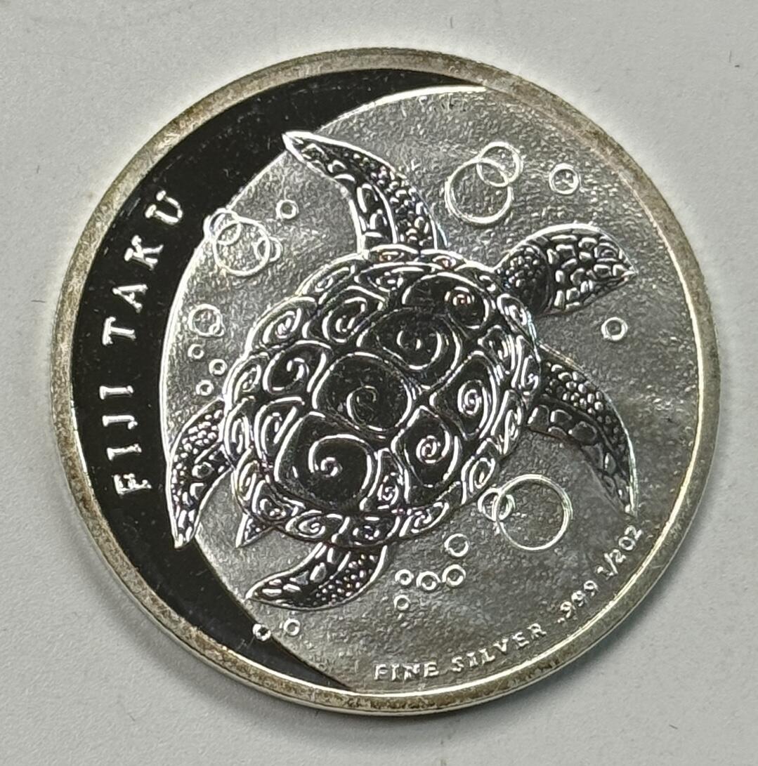 S&S Numismatic世界钱币-拍卖 第119期  斐济2012年 海龟 1元1/2盎司投资银币 15.55克999银