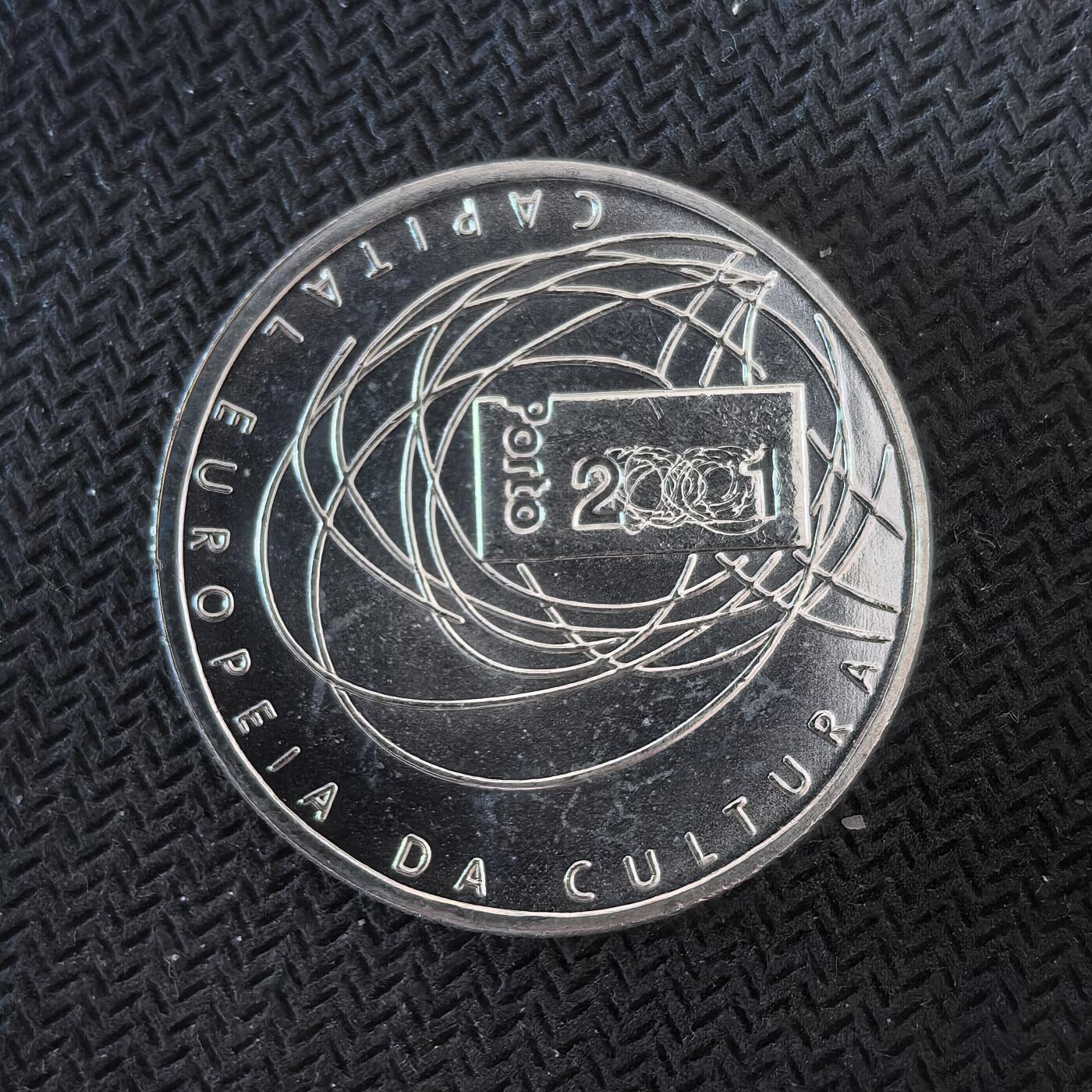 道一币馆币章第一百六十四场 葡萄牙2001年文化之都波尔图500埃斯库多银币  14g 500s