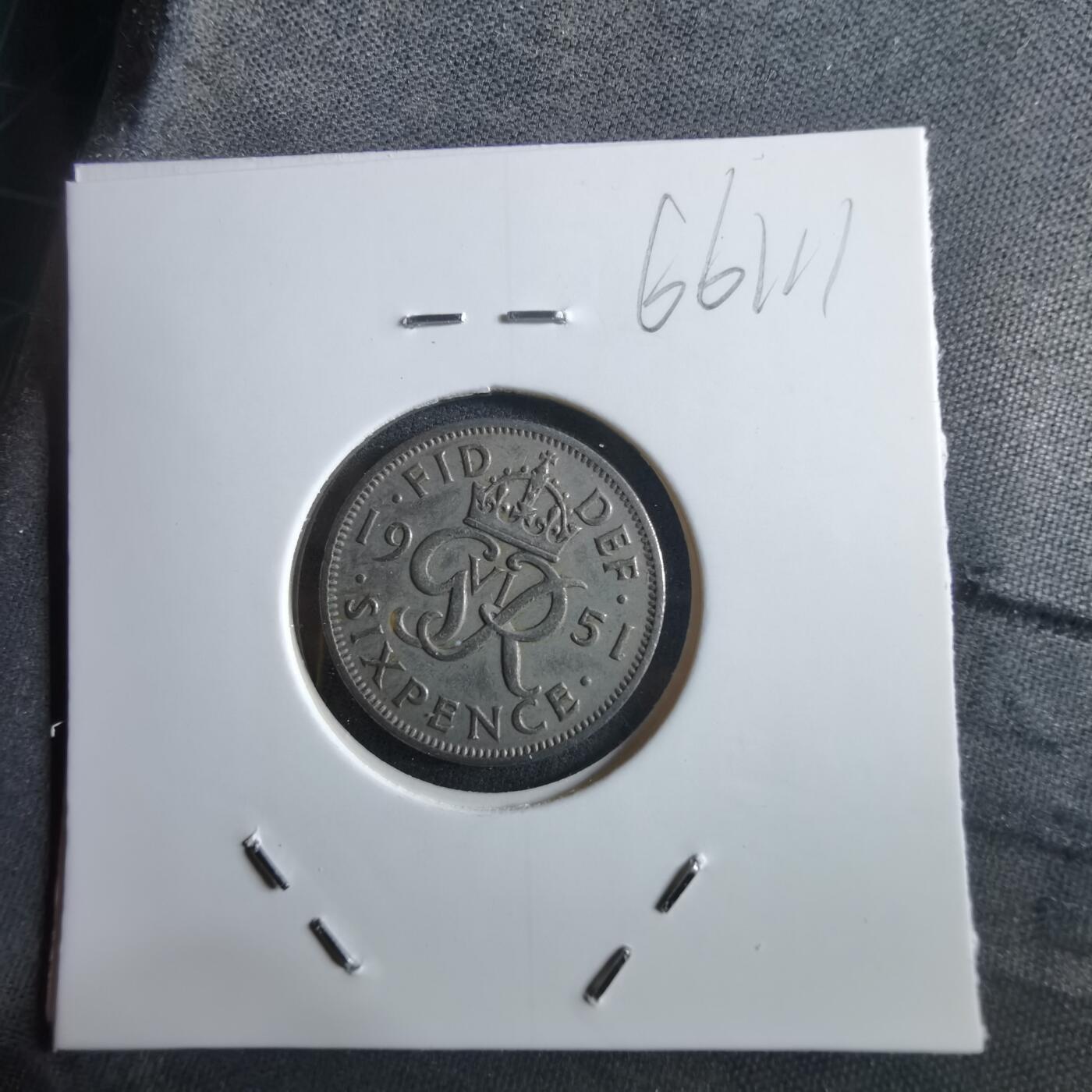 沼泽如烟--第966场 英国1951年6便士