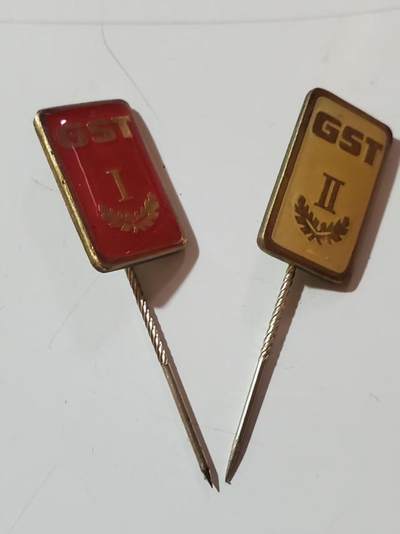 韵星假日拍卖第三十七期 -- Rimey Holidays Auction 37 -  民主德国Gst准军事部队一二级技能章插针一组