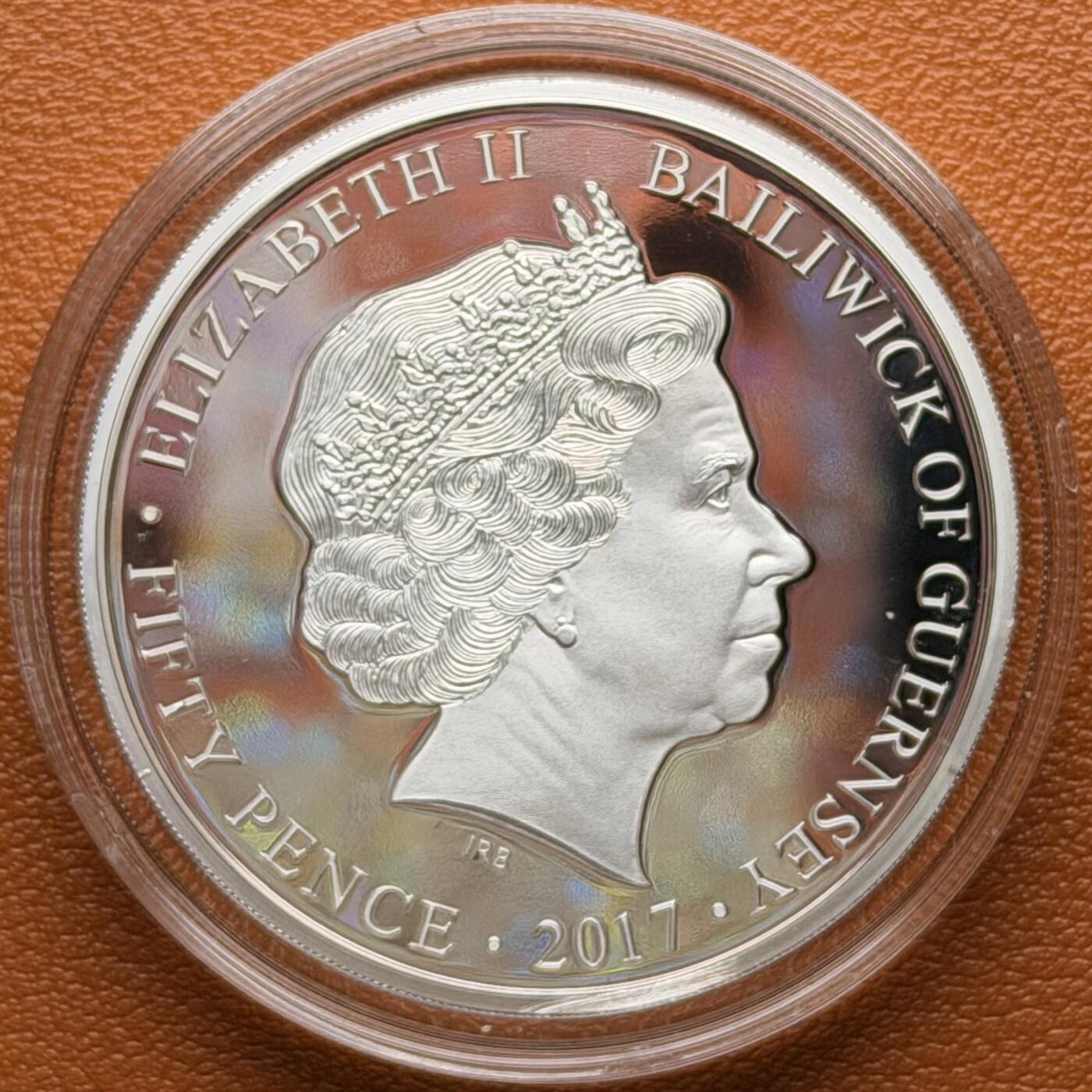 ＜星葵钱币社＞散币克朗场第68期·1月23日发货 〈发行量9500〉根西岛2017年不列颠空战60周年·霍克飓风战斗机50便士克朗型彩色精制纪念币