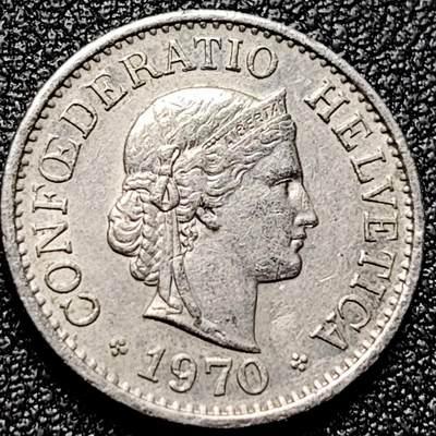 泉币菌-第172场- 精品福利场 - 1970 瑞士10生丁10分女神 19mm