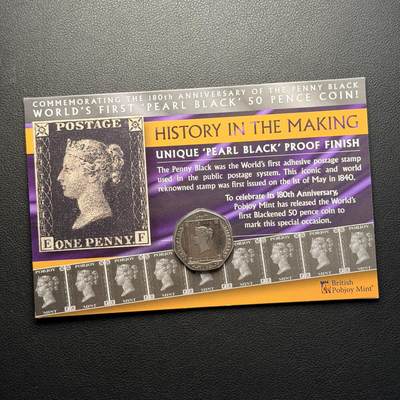 ＜星葵钱币社＞散币克朗场第68期·1月23日发货 - 直布罗陀2020年黑便士邮票发行180周年50便士卡装纪念币