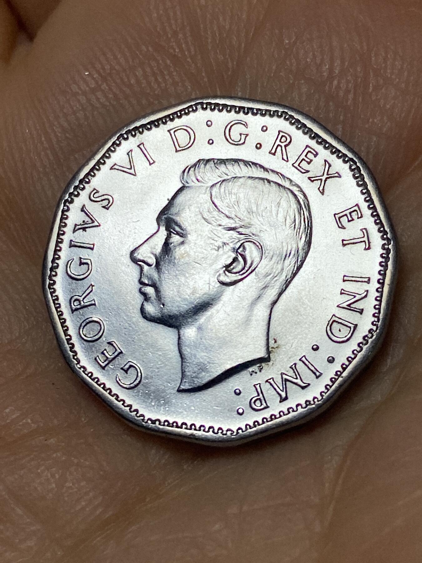 2026年第十一场(总第一百八十场）外国好品散币场(免佣金) 原光好品–加拿大🇨🇦1944年5分(乔治六世第四版，首发年仅发行2年)