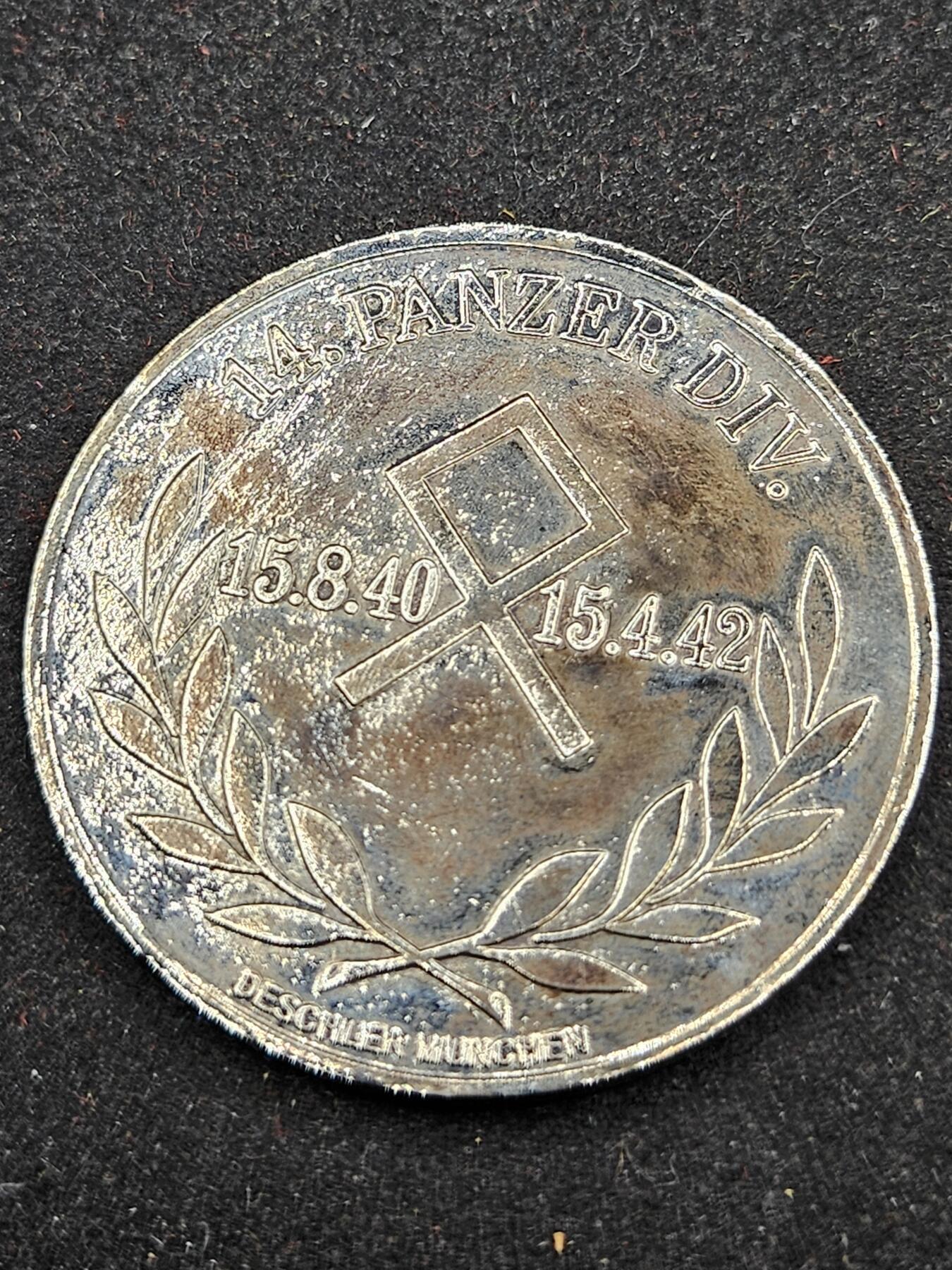 0元起拍勋章 第327期 咸鱼国勋章拍卖专场 1月21日（周三）下午6：00开始 ww2 1940年 德国第14装甲师纪念章