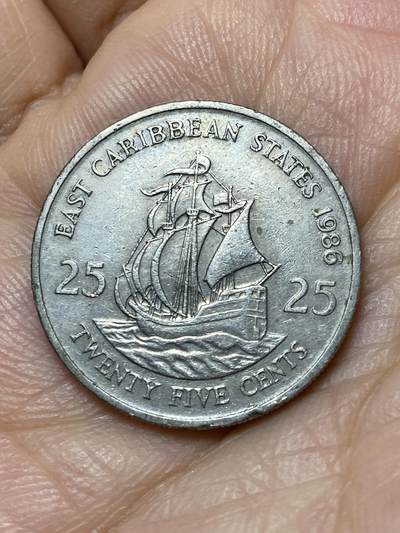 2026年第十一场(总第一百八十场）外国好品散币场(免佣金) - 东加勒比1986年25分(伊丽莎白二世中年花冠)