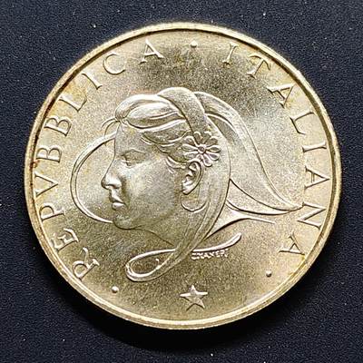 【全场包邮】纯粹捡漏拍497场-持续更新中 - 意大利1987年500里拉家庭年纪念银币【29毫米11克83.5%】