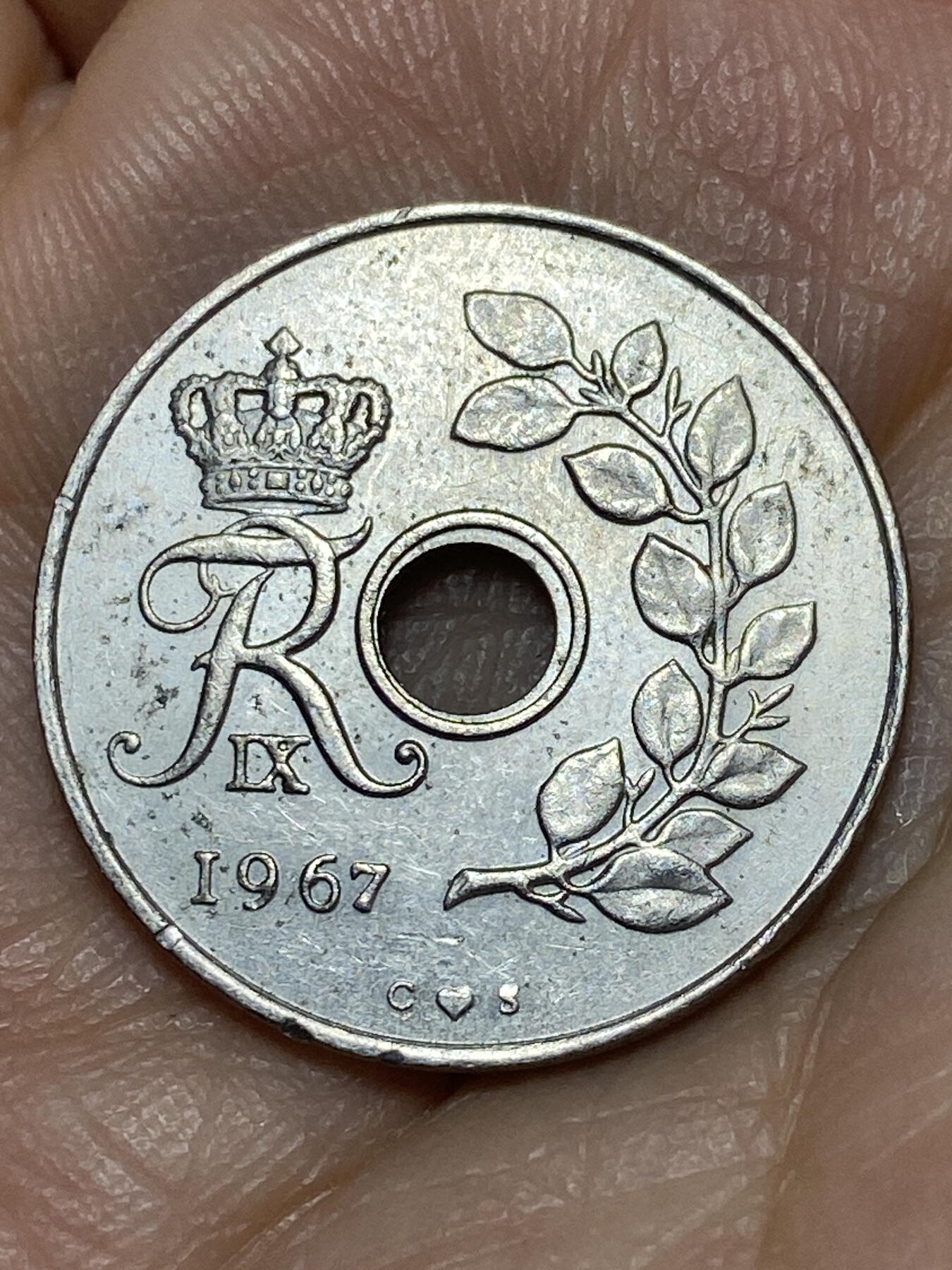 2026年第十一场(总第一百八十场）外国好品散币场(免佣金) 丹麦🇩🇰1967年25欧尔(弗雷德里克九世第四版，C; S版)