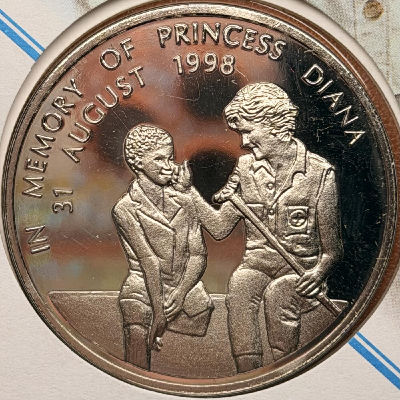 ＜星葵钱币社＞散币克朗场第68期·1月23日发货 〈邮币封〉赞比亚1998年戴安娜王妃1000克瓦查克朗型纪念币