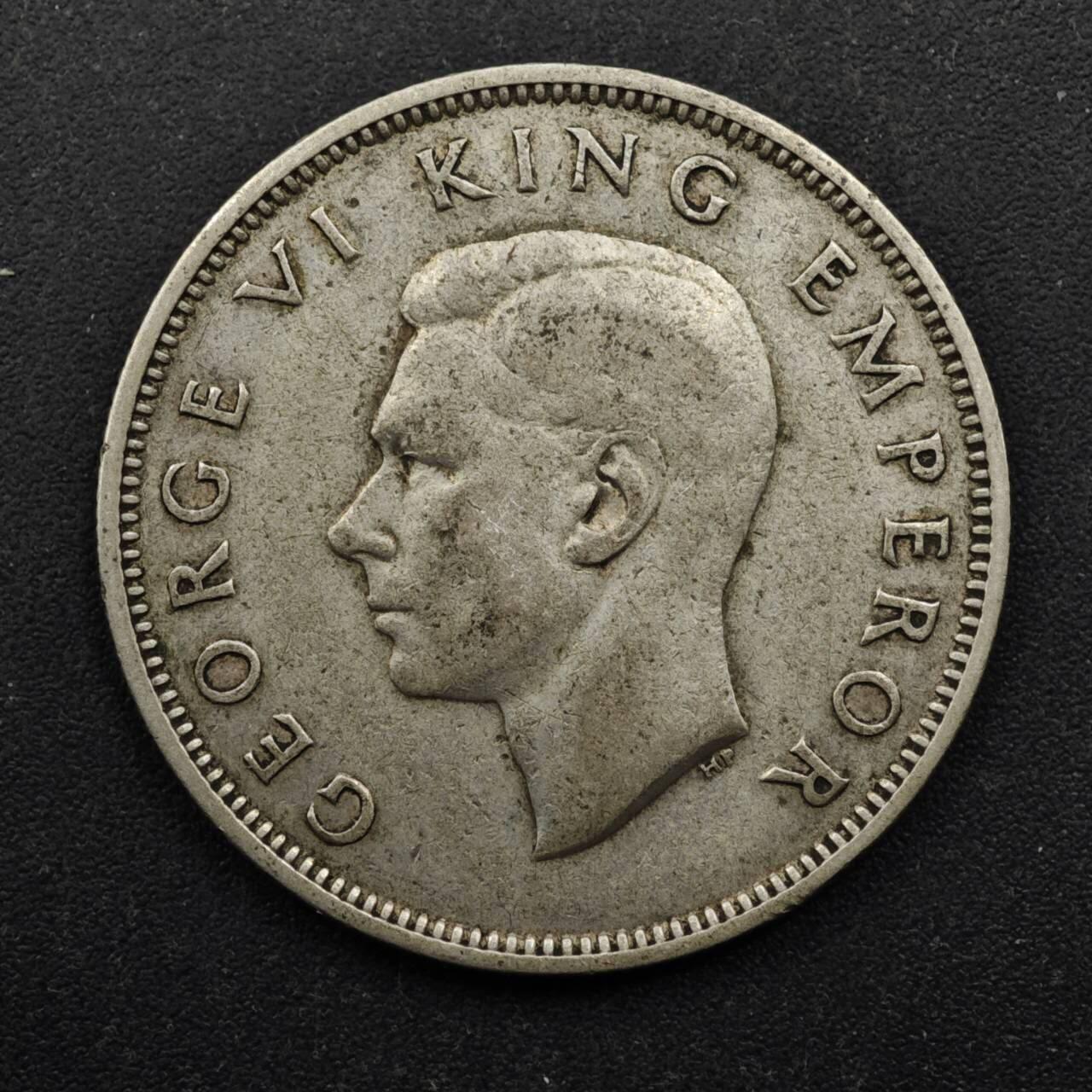 【淘币小摊】实时拍第八百五十拍   散币银币场   满百包邮可预留二周 每周一统一发货   新西兰1937年乔治六世弗洛林银币11.3克500银参考银价122