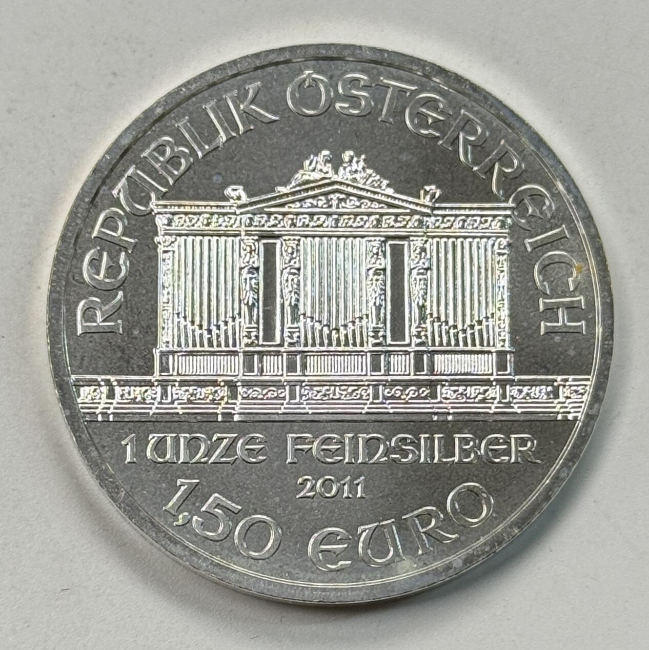 S&S Numismatic世界钱币-拍卖 第119期  奥地利2011年 维也纳爱乐乐团 1.5欧元1盎司投资银币 31.1克999银