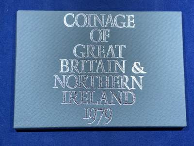 《竞宝斋》第459场 周日，周一，2场连拍 （全场包邮）欢迎送拍 - 英国1979年精制套币 礼品原装6枚币和1枚章 细节见图
