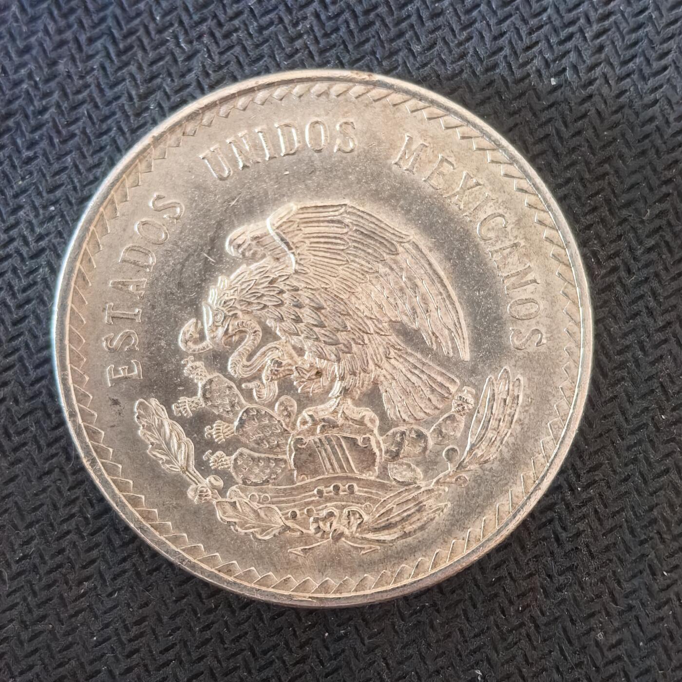 道一币馆币章第一百六十四场 墨西哥1948年阿兹特克酋长5比索银币  30g 900s