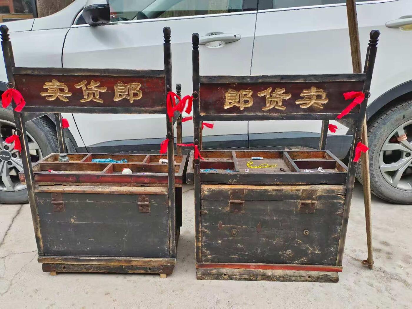 清代卖货郎挑担一套，民俗博物馆，影视道具，首选佳品。