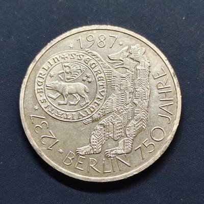 【全场包邮】纯粹捡漏拍497场-持续更新中 - 德国联邦德国1987年10马克柏林建城750周年纪念银币【33毫米15.5克62.5%】