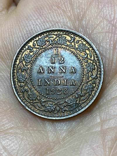 2026年第十一场(总第一百八十场）外国好品散币场(免佣金) - 带光好品–英属印度1926年1/12安娜(乔治五世时期)