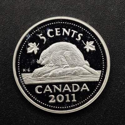 【淘币小摊】实时拍第八百五十拍   散币银币场   满百包邮可预留二周 每周一统一发货   - 加拿大2011年5分精制银币5.35克925银参考银价107