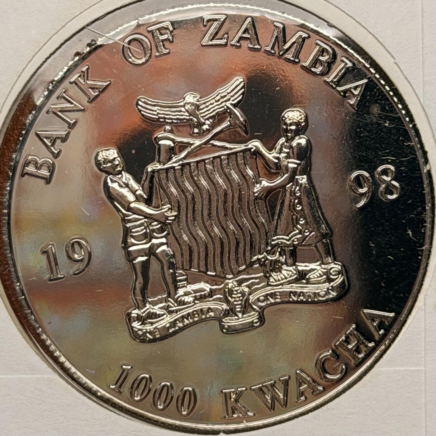 ＜星葵钱币社＞散币克朗场第68期·1月23日发货 〈邮币封〉赞比亚1998年戴安娜王妃1000克瓦查克朗型纪念币