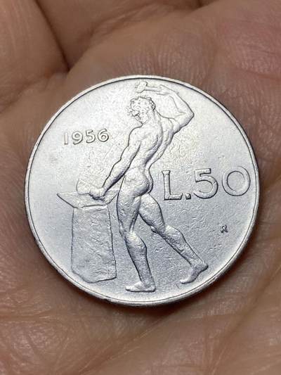 2026年第十一场(总第一百八十场）外国好品散币场(免佣金) - 早期年份–意大利🇮🇹1956年50里拉(二战后共和国时期第一版)