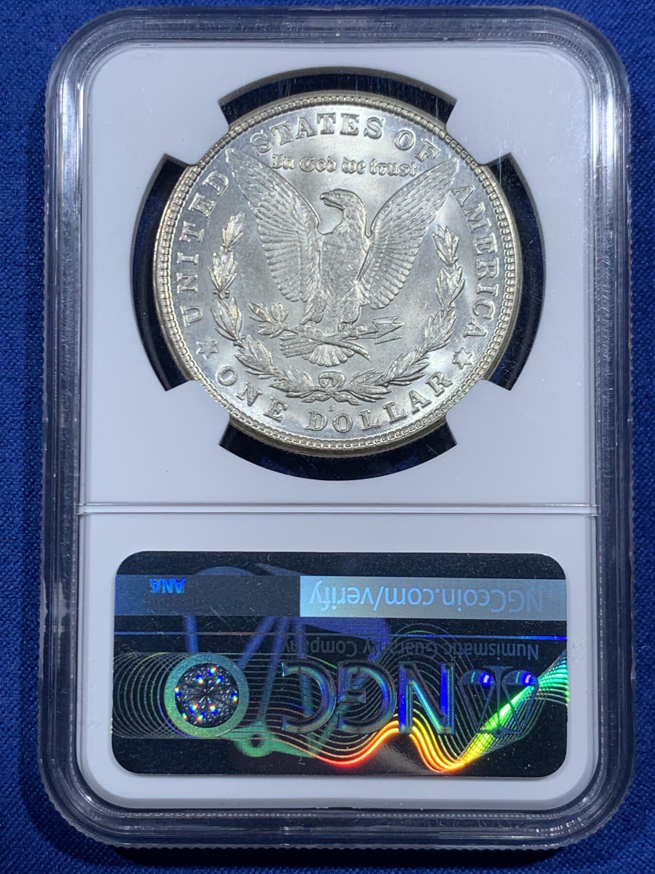 《竞宝斋》第459场 周日，周一，2场连拍 （全场包邮）欢迎送拍 NGC MS65 美国1921年S版摩根1美元银币 非常见的1921版本 难得