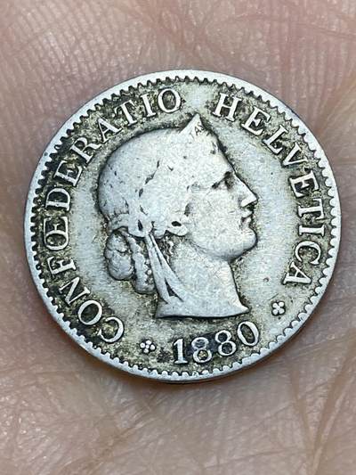 2026年第十一场(总第一百八十场）外国好品散币场(免佣金) - 稀少早期年份–瑞士🇨🇭1880年5拉彭(第二版，B标伯尔尼造)