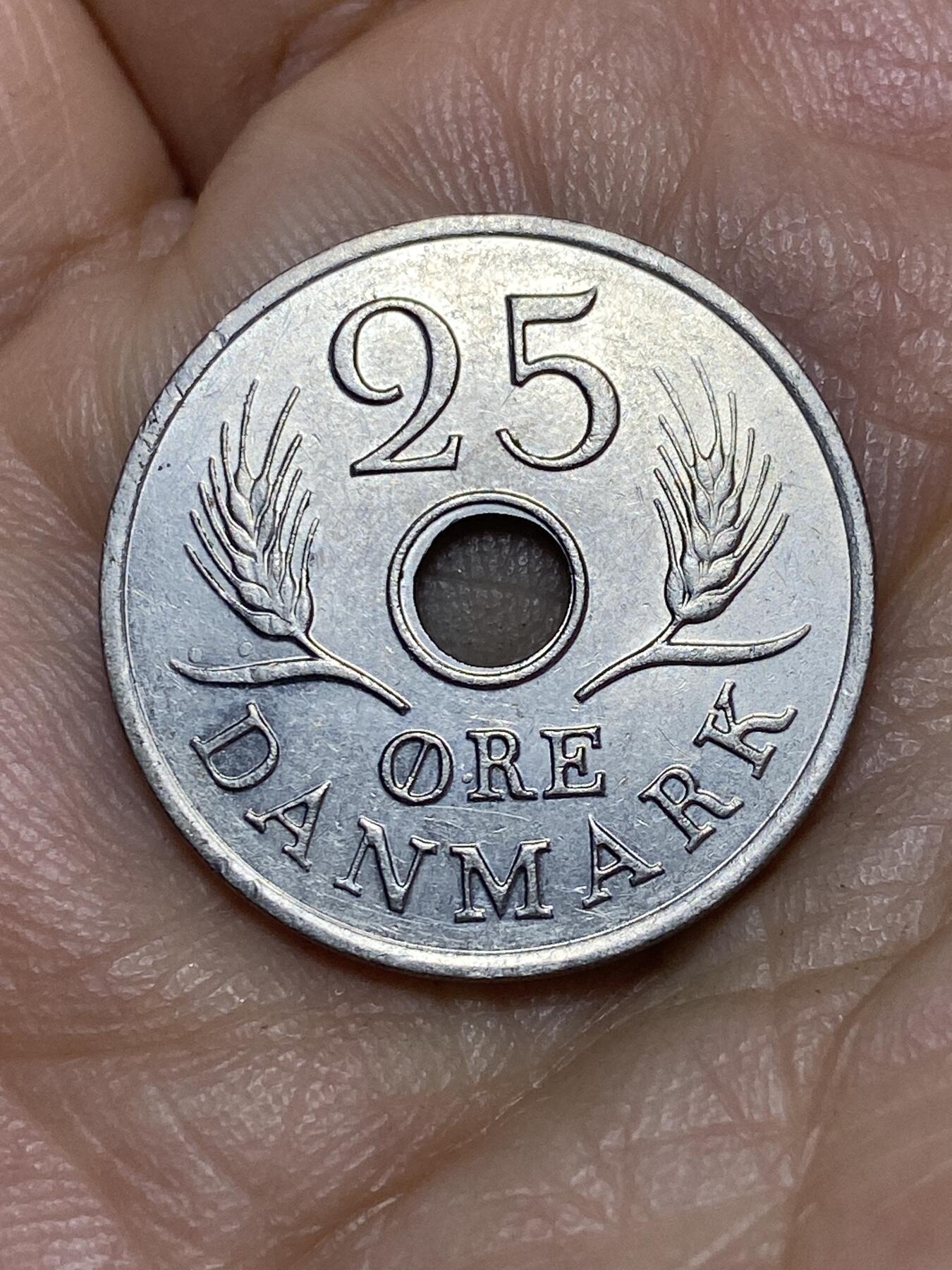 2026年第十一场(总第一百八十场）外国好品散币场(免佣金) 丹麦🇩🇰1968年25欧尔(弗雷德里克九世第四版，C; S版)