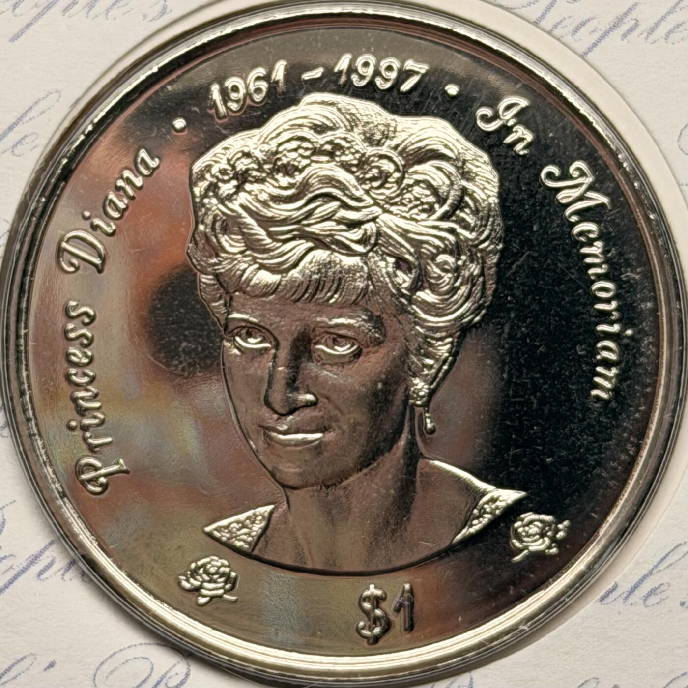 ＜星葵钱币社＞散币克朗场第68期·1月23日发货 〈邮币封〉纽埃1998年戴安娜王妃1元克朗型纪念币