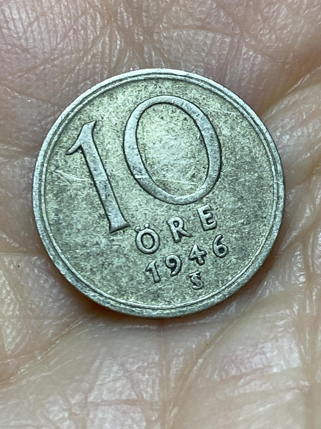 2026年第十一场(总第一百八十场）外国好品散币场(免佣金) 瑞典🇸🇪1946年10欧尔银币(古斯塔夫五世第三版，TS标，600银)