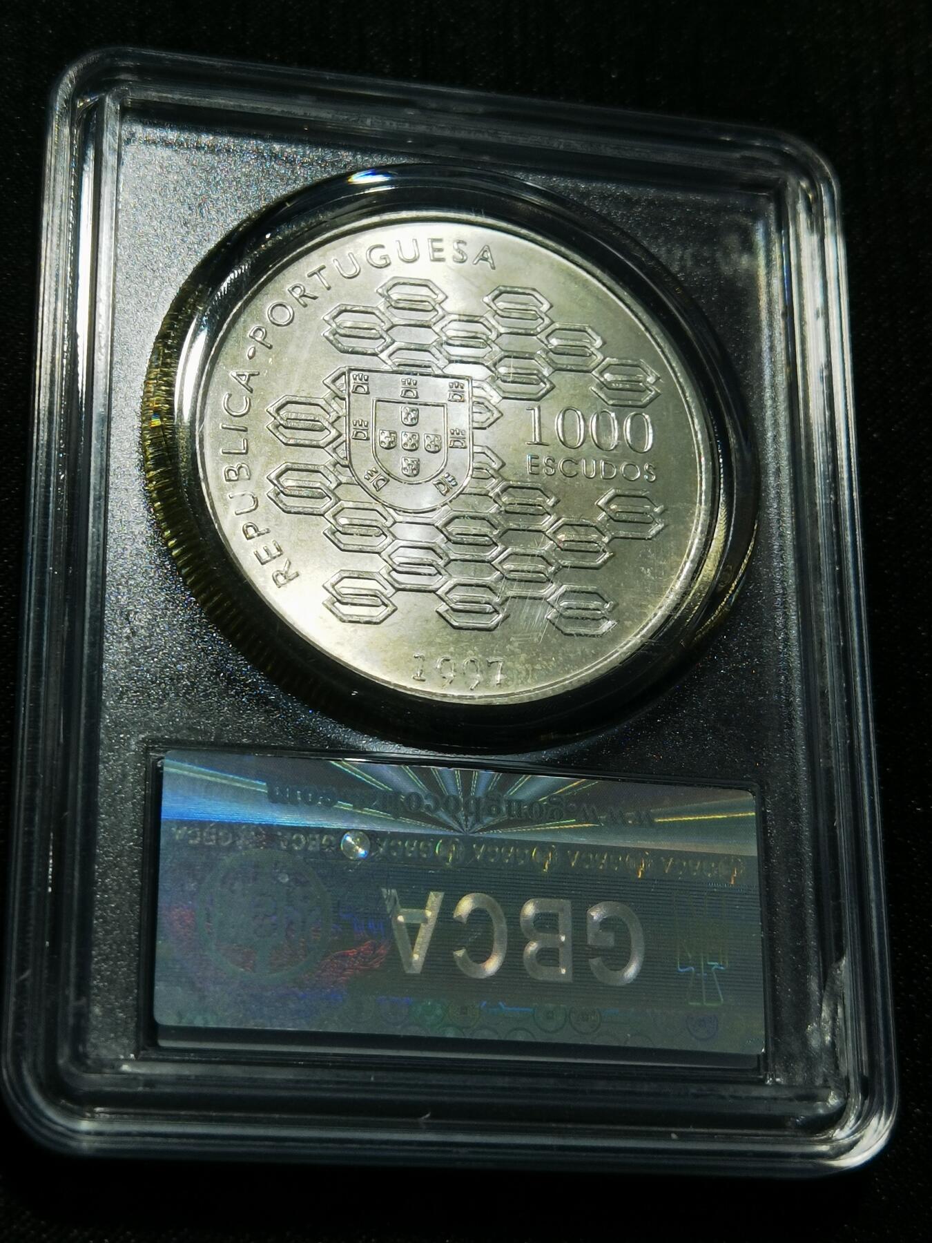 天下钱庄专场欢迎参拍 葡萄牙1000埃斯库多银币