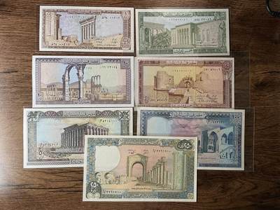 黎巴嫩 大场面全套 UNC 少数几张边缘有极细微肉眼难发现的黄斑 - 黎巴嫩 大场面全套 UNC 少数几张边缘有极细微肉眼难发现的黄斑