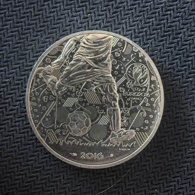 道一币馆币章第一百六十四场 - 法国2016年欧洲杯10法郎银币 17g 333S