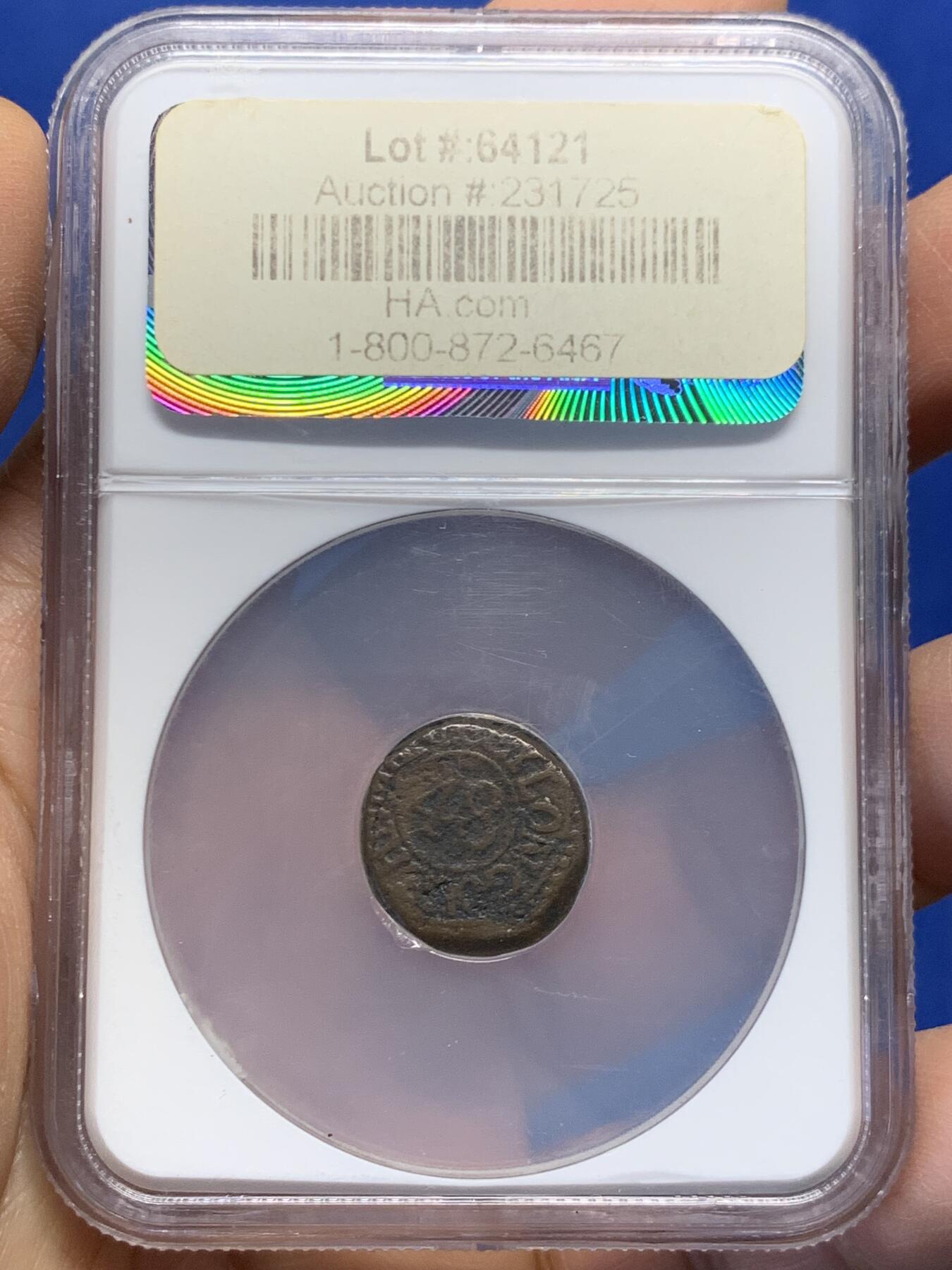 《竞宝斋》第459场 周日，周一，2场连拍 （全场包邮）欢迎送拍 亚军分 NGC VG8BN 英属锡兰1815年1/48Rixdollar铜币